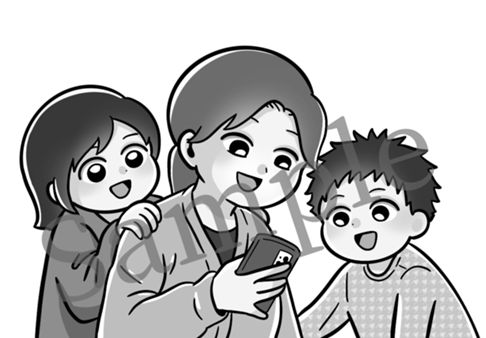 雑誌の挿絵（白黒イラスト）