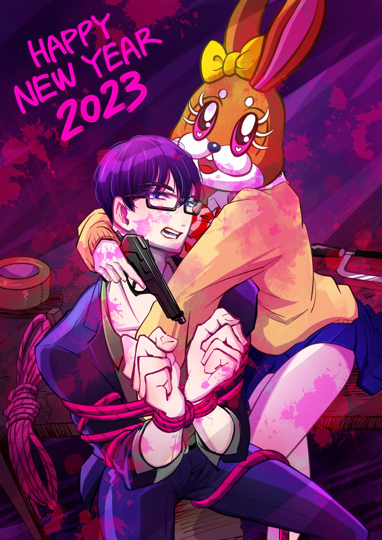 2023年卯年年賀状イラスト