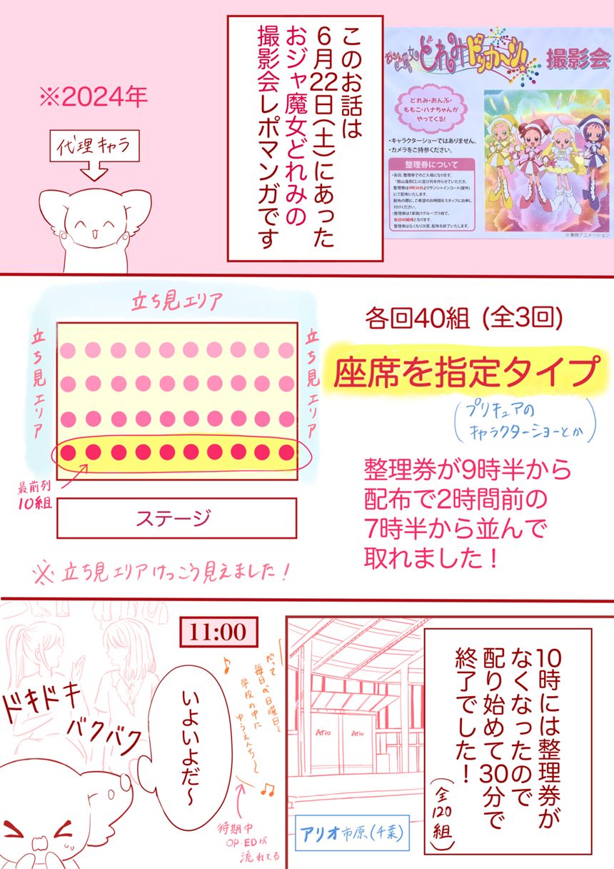 おジャ魔女どれみどっか〜ん！撮影会レポマンガです（1ページ目）