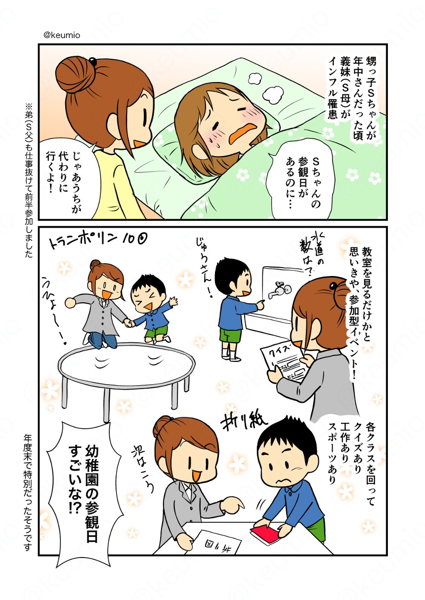甥っ子漫画／参観日（1ページ目）