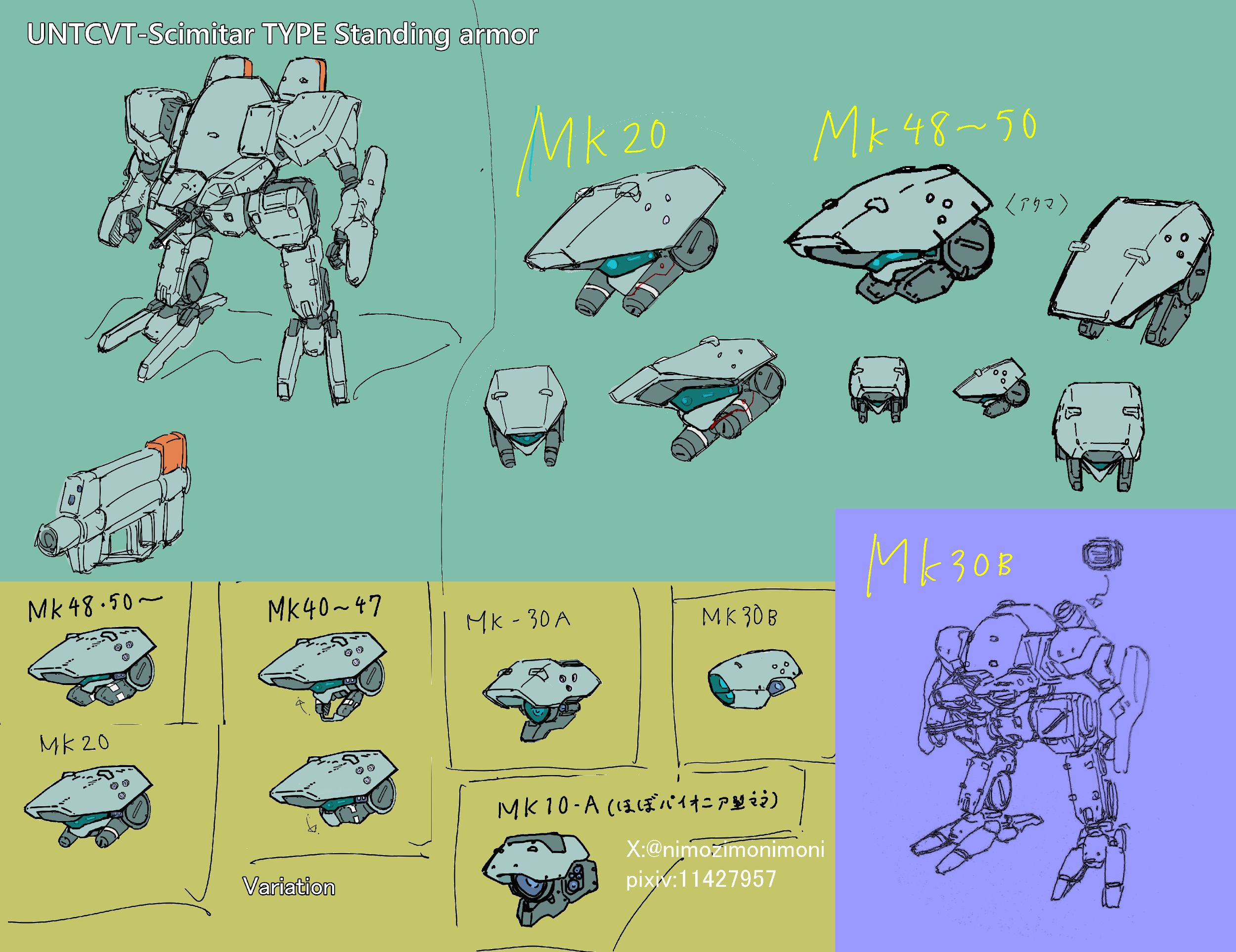 シミター型スタンディングアーマー　設定画