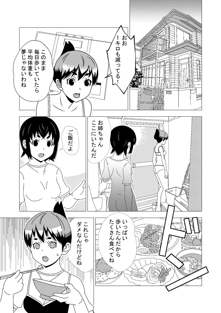 痩せようとする姉になぜか邪魔をしてくる妹の話（2ページ目）